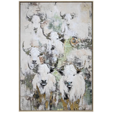 Art - Green Cattle - Handpainted - Framed