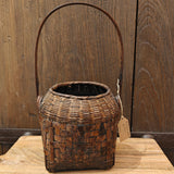 Antique Basket - Willow and Terracotta with Handle