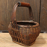 Antique Basket - Willow and Terracotta with Handle