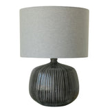 Lamp - Table Lamp Black Ceramic Lamp w Linen Shade