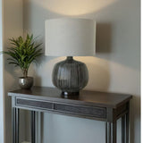 Lamp - Table Lamp Black Ceramic Lamp w Linen Shade