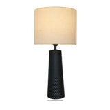 Lamp - Larry Black Ceramic Lamp w Linen Shade 61cm