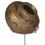 Clay Pot with Iron Stand
