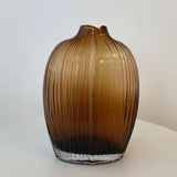 Vase - Ripple Amber Glass