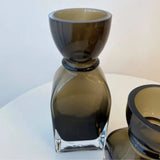 Vase - Round Necked Glass - Smoked Olive