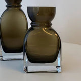 Vase - Round Necked Glass - Smoked Olive