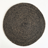 Seagrass/Jute Round Placemat Black/Natural