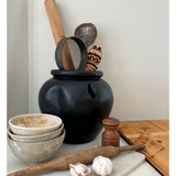 Pot - Organic Teak Pot - Black - 27cm