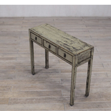 Console - c1920 Olive Green Lacquer 3 Drawers