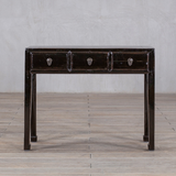 Console - c1920 Black Lacquer 3 Drawers