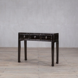 Console - c1920 Black Lacquer 3 Drawers