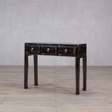 Console - c1920 Black Lacquer 3 Drawers