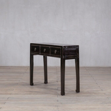 Console - c1920 Black Lacquer 3 Drawers