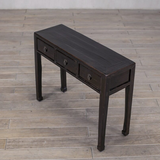 Console - c1920 Black Lacquer 3 Drawers