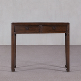 Console - c1920 Dark Stain 2 Drawers