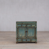 Cabinet - c1920 Aqua Lacquer 2 doors 3 Drawers