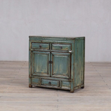 Cabinet - c1920 Aqua Lacquer 2 doors 3 Drawers