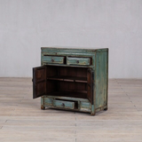 Cabinet - c1920 Aqua Lacquer 2 doors 3 Drawers