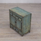 Cabinet - c1920 Aqua Lacquer 2 doors 3 Drawers
