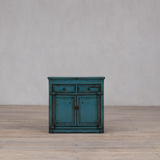 Cabinet - c1920 Turquoise Lacquer 2 doors 2 Drawers