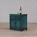 Cabinet - c1920 Turquoise Lacquer 2 doors 2 Drawers