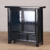 Cabinet - c1900 Deep Ocean Blue Lacquer 2 doors