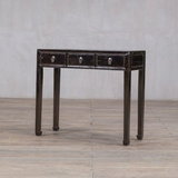 Console - c1920 Black Lacquer 3 Drawers  98cm