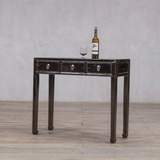 Console - c1920 Black Lacquer 3 Drawers  98cm