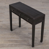 Console - c1920 Black Lacquer 3 Drawers  98cm