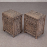 Cabinet - Bedside Cabinet Carved Detail Reclaimed Pine