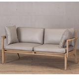 Sofa - 2 seat Putty Leather upholstery with Pine Frame
