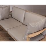 Sofa - 2 seat Putty Leather upholstery with Pine Frame