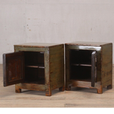 Bedside Cabinet Green Lacquer with Painting