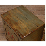Bedside Cabinet Green Lacquer with Painting