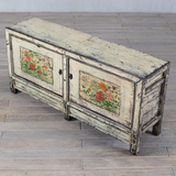 Cabinet - c1900 Creamy White Lacquer with Original Painting