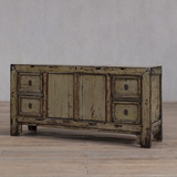 Cabinet - c1920 Green Lacquer - 2 Doors 4 Drawers