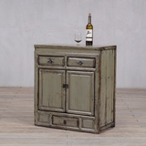 Cabinet - c1920 Pale Grey Green Lacquer - 2 Doors 3 Drawers