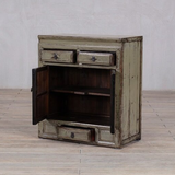 Cabinet - c1920 Pale Grey Green Lacquer - 2 Doors 3 Drawers