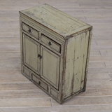 Cabinet - c1920 Pale Grey Green Lacquer - 2 Doors 3 Drawers