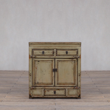 Cabinet - c1920 Pale Olive Green Lacquer - 2 Doors 3 Drawers