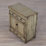 Cabinet - c1920 Pale Olive Green Lacquer - 2 Doors 3 Drawers
