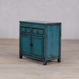 Cabinet - c1920 Turquoise Lacquer - 2 Doors 2 Drawers