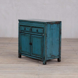Cabinet - c1920 Turquoise Lacquer - 2 Doors 2 Drawers