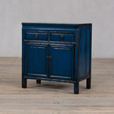 Cabinet - c1920 Blue Lacquer - 2 Doors 2 Drawers