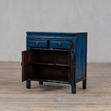 Cabinet - c1920 Blue Lacquer - 2 Doors 2 Drawers