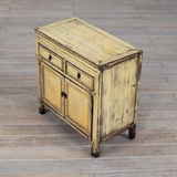 Cabinet - c1920 Creamy Yellow Lacquer - 2 Doors 2 Drawers