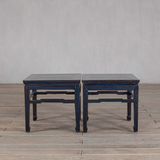 Side Table - c 1900 Deep Ocean Blue Lacquer