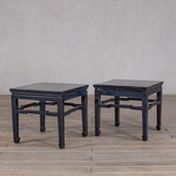 Side Table - c 1900 Deep Ocean Blue Lacquer