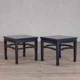 Side Table - c 1900 Deep Ocean Blue Lacquer