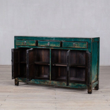 Cabinet - c1920 Jade Green Lacquer 3 Drawers 4 Doors